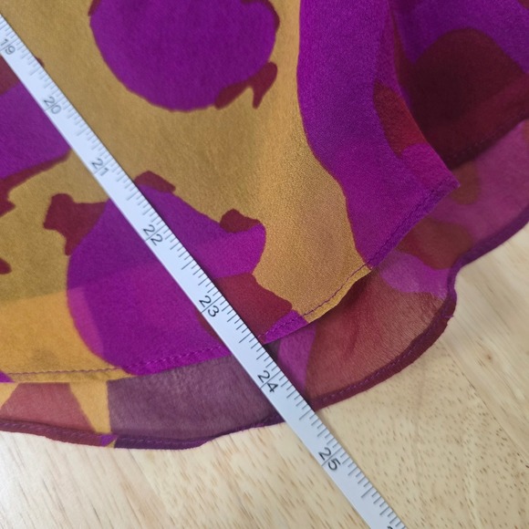 Diane Von Furstenberg Silk Abstract Print V Neck 3/4 Sleeve Blouse Top Size 0 - Picture 5 of 7